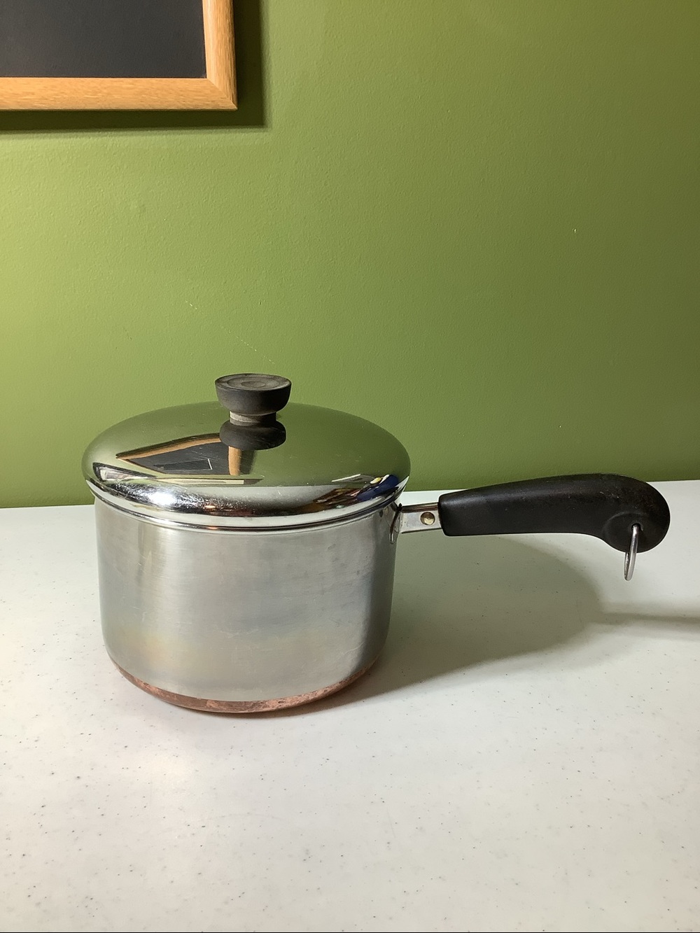 Revere Ware 3 qt. Copper bottom Saucepan with lid